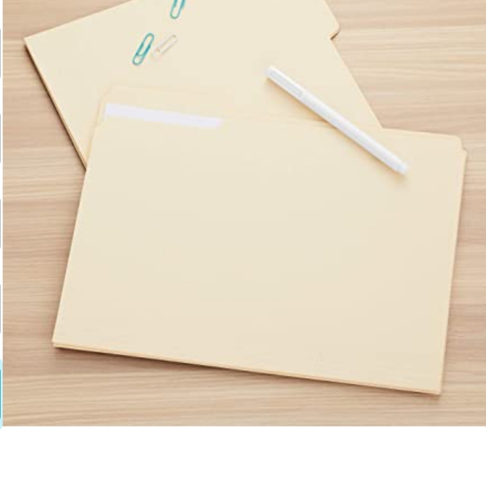 100pack size letter file folders